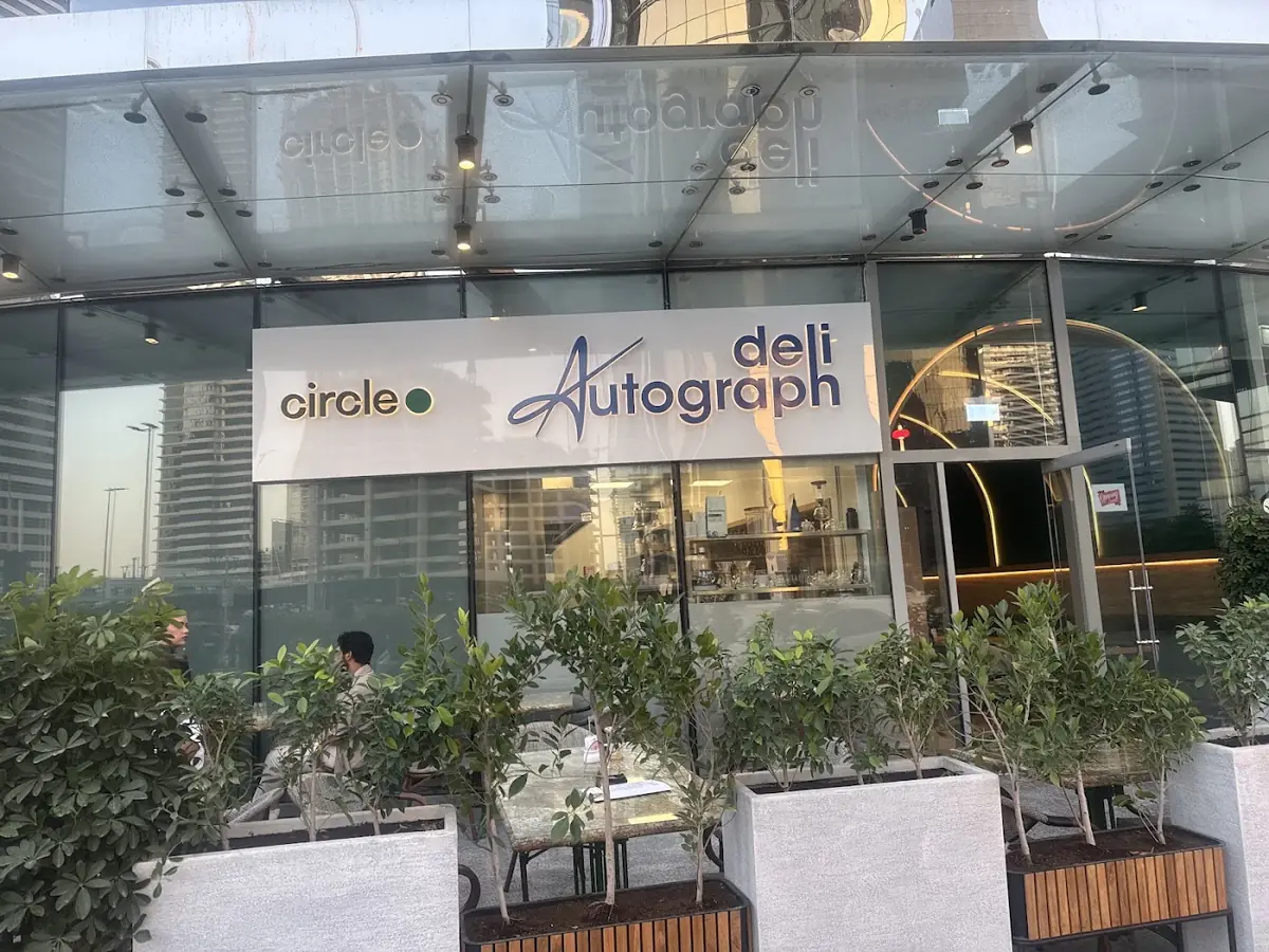 Autograph Deli storefront and terrace in Cluster I, JLT